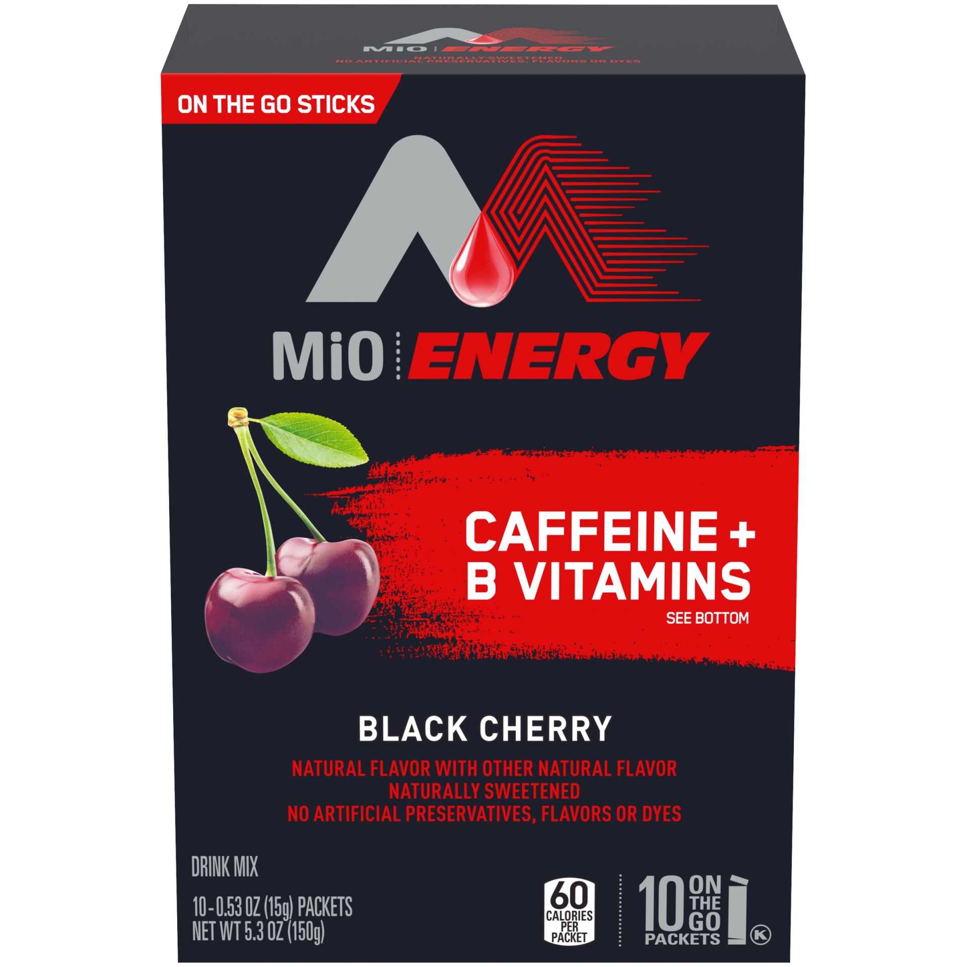slide 1 of 6, MiO Energy Black Cherry On The Go Packets, 10 ct; 0.53 oz