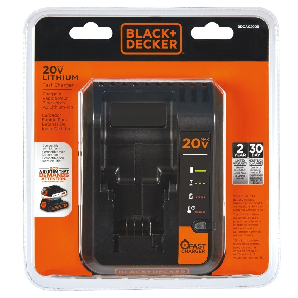 slide 1 of 1, BLACK+DECKER 12-20V MAX* Lithium Fast Charger - BDCAC202B, 1 ct