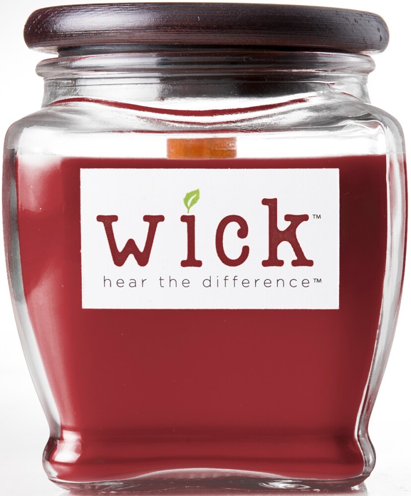 slide 1 of 1, Wick Apple Cinnamon Crumble Jar Candle - Red, 15 oz