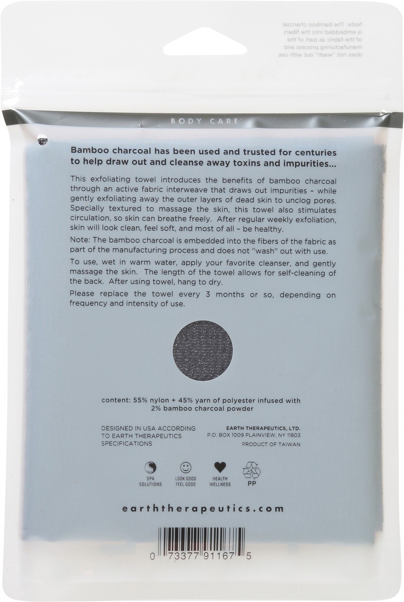 slide 9 of 9, Earth Therapeutics Pure Charcoal Exfoliating Towel with Purifying Bamboo Charcoal 1 ea, 1 ct