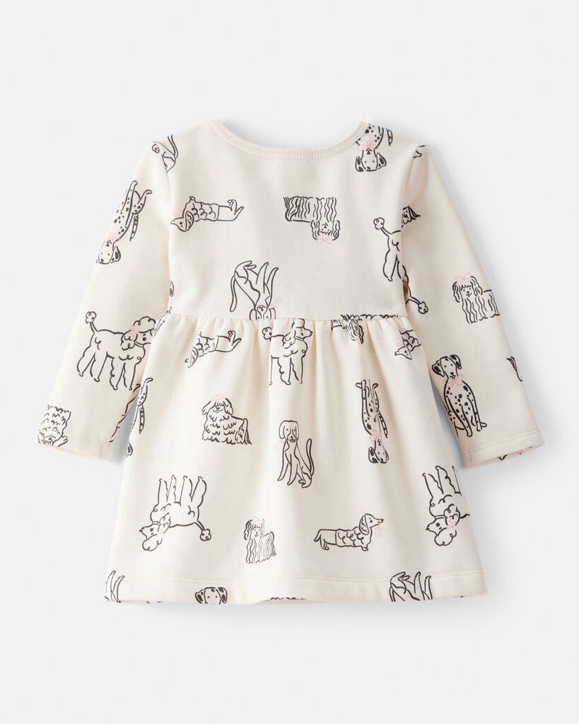 slide 3 of 3, Carter's Baby Girl DayDream Fleece Puppy Knit Dress - Ivory Cream 12M, 1 ct