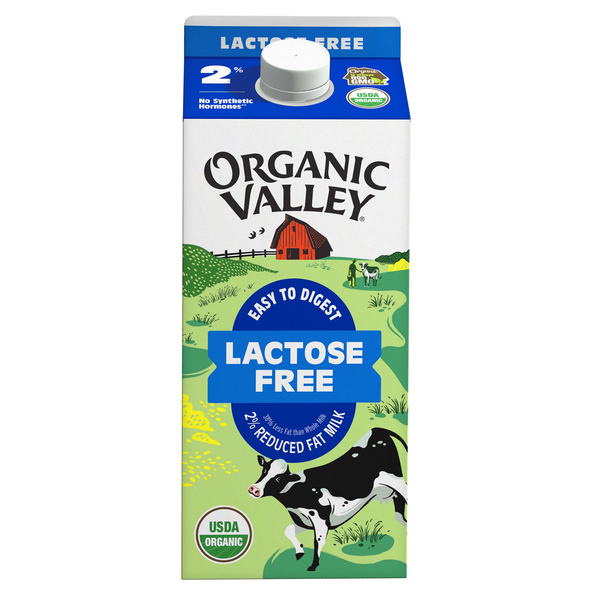 slide 1 of 5, ORGANIC VALLEY Ultra Pasteurized Organic, Lactose-Free, 2% Milk, 64 oz, 64 oz