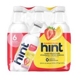 hint Strawberry Lemon Flavored Water- 6 ct; 16 fl oz