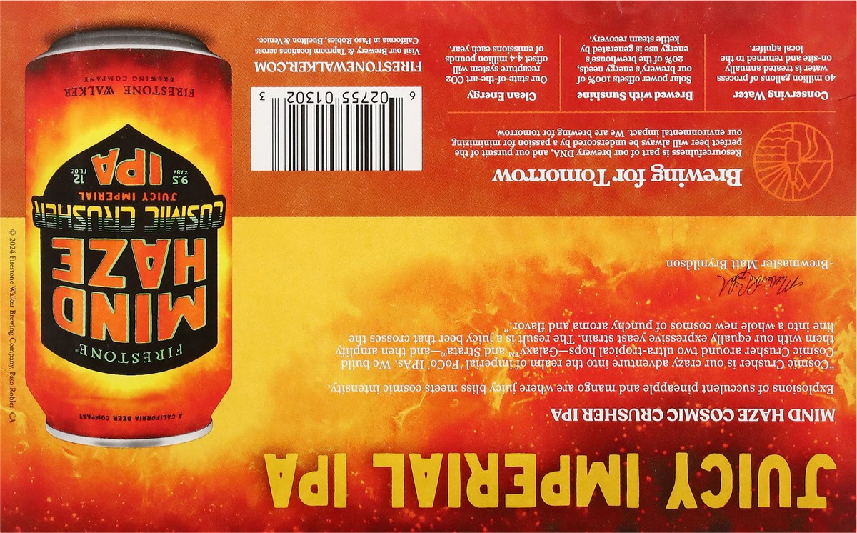 slide 11 of 12, Firestone Walker Mind Haze Cosmic Crusher Ipa, 12oz, 6pk Cans, 6 ct; 12 oz