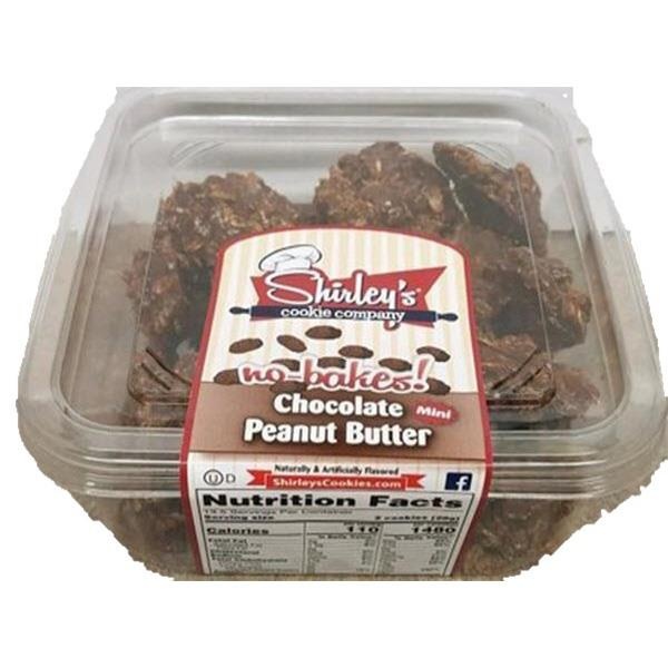 slide 1 of 1, Shirley's Cookie Co. Mini Chocolate Peanut Butter No Bakes, 15 oz