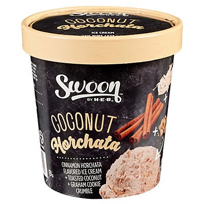 slide 1 of 1, Swoon by H-E-B Coconut Horchata Ice Cream, 16 oz