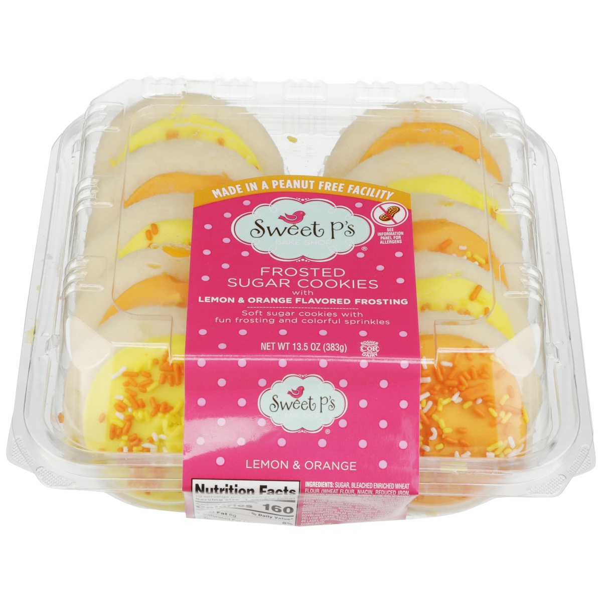 slide 1 of 1, Sweet P's Bake Shop Frosted Sugar Cookies With Lemon & Orange Flavored Frosting, 13.5 oz