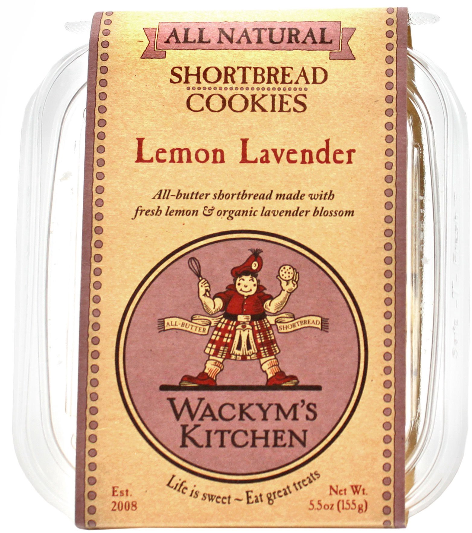 slide 1 of 1, Wackym's Cookies Lemon Lavender Shortbread, 5.5 oz