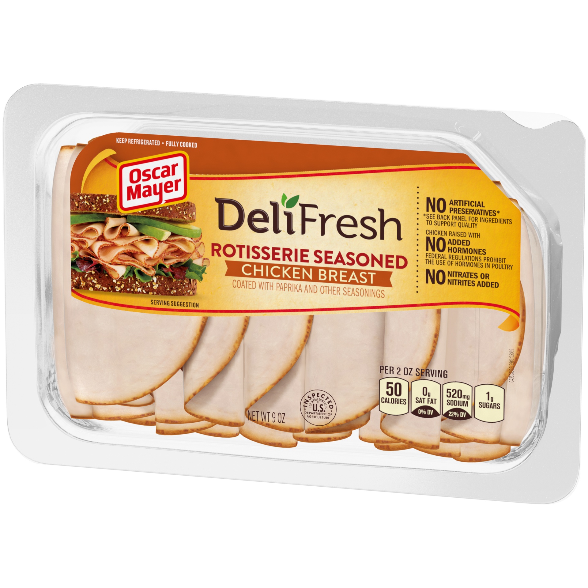slide 8 of 11, Oscar Mayer Deli Fresh Rotisserie Seasoned Chicken Breast, for a Low Carb Lifestyle Tray, 9 oz