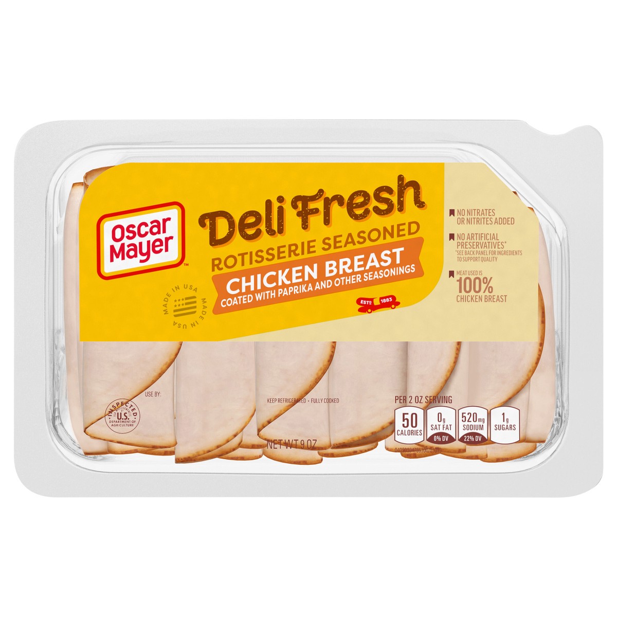 slide 1 of 5, Oscar Mayer Deli Fresh Rotisserie Seasoned Chicken Breast, 9 oz Pack, 9 oz