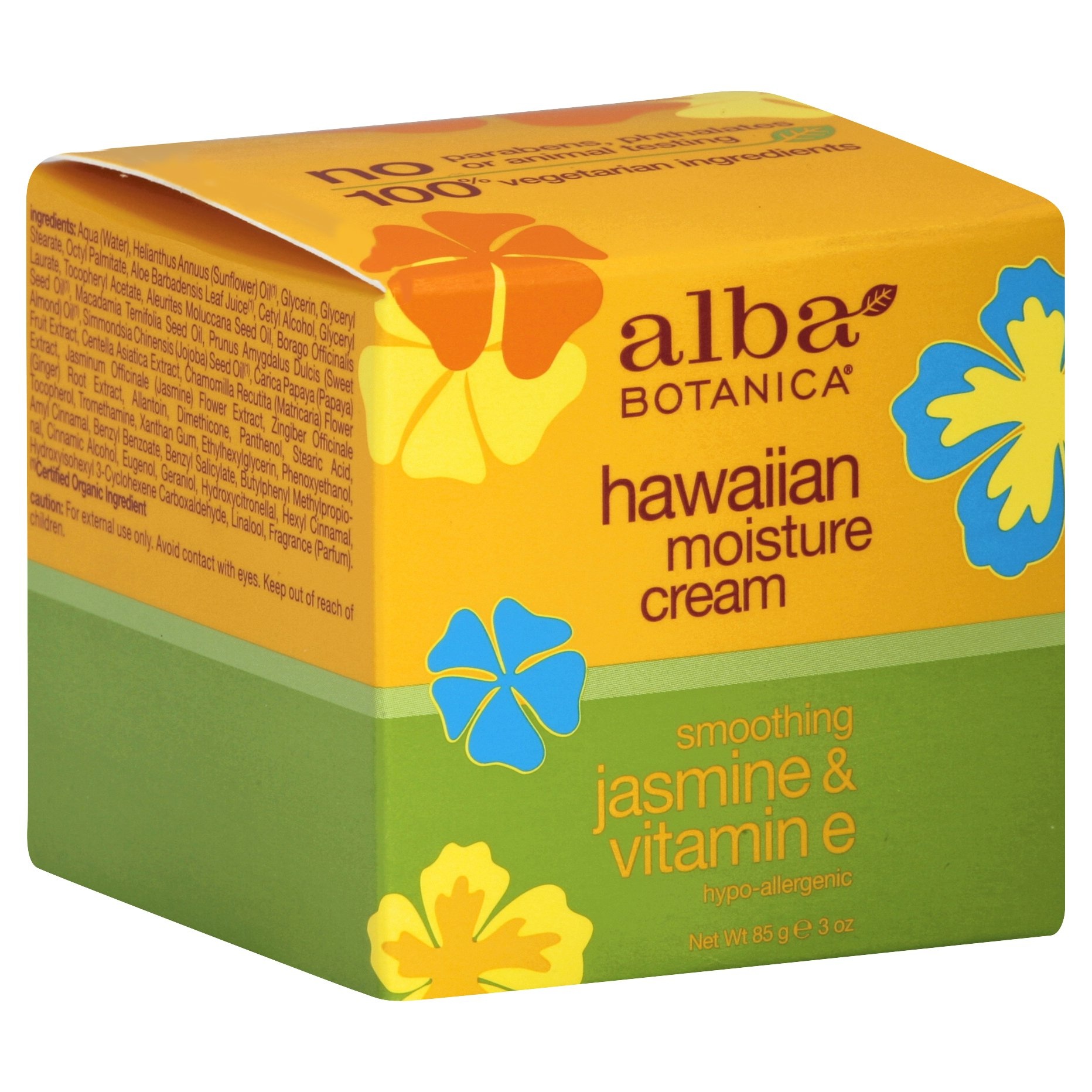 slide 1 of 5, Alba Botanica Hawaiian Moisture Cream Smoothing Jasmine & Vitamin E, 3 oz