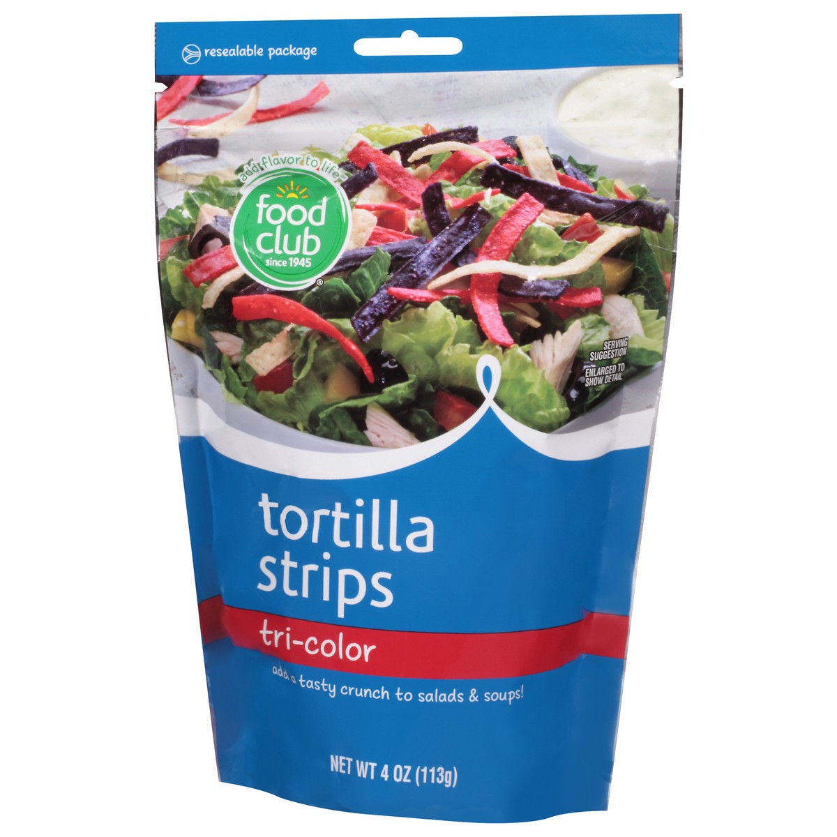 slide 3 of 9, Food Club Tri-Color Tortilla Strips 4 oz, 4 oz