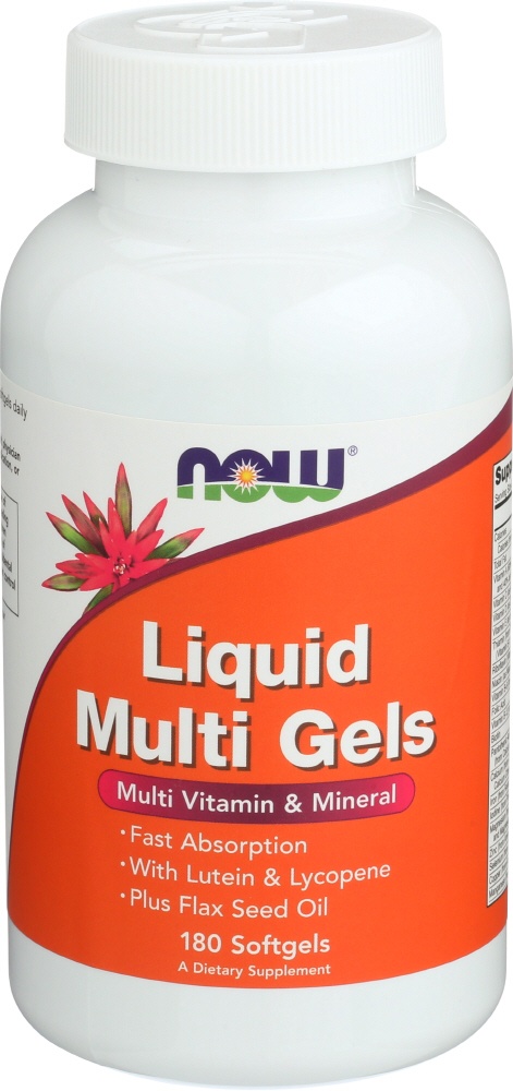 slide 1 of 1, NOW Supplements Liquid Multi Gels, 180 ct