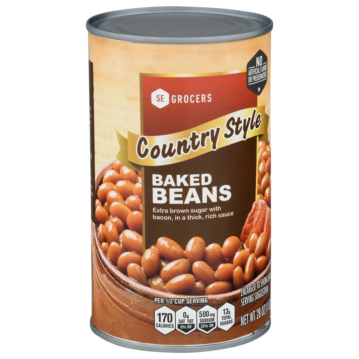 slide 12 of 13, SE Grocers Cntry Style Bked Bns, 28 oz