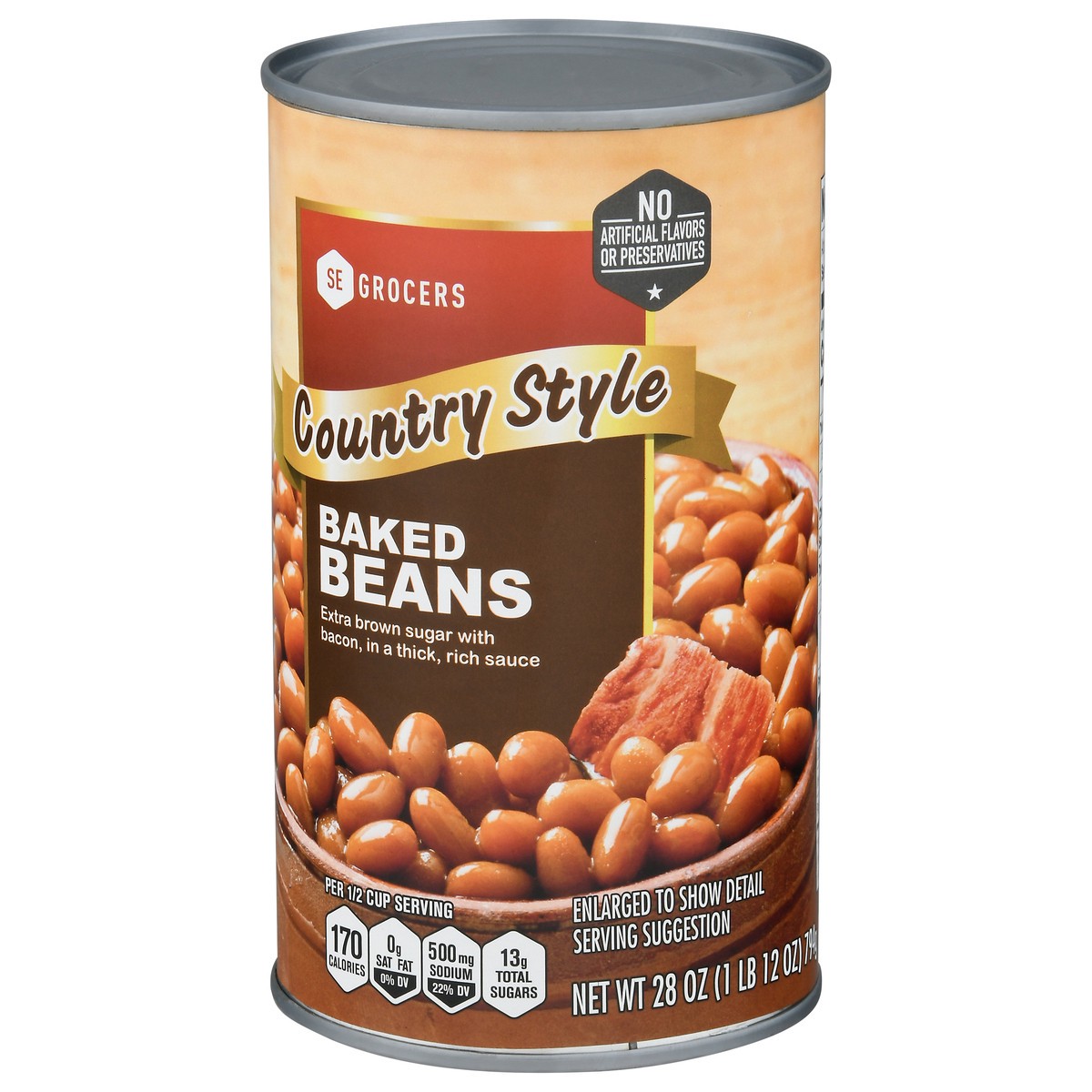 slide 3 of 13, SE Grocers Cntry Style Bked Bns, 28 oz