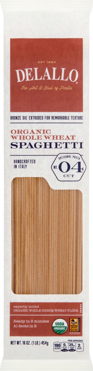 slide 1 of 11, DeLallo Organic Whole Wheat Spaghetti, 16 oz