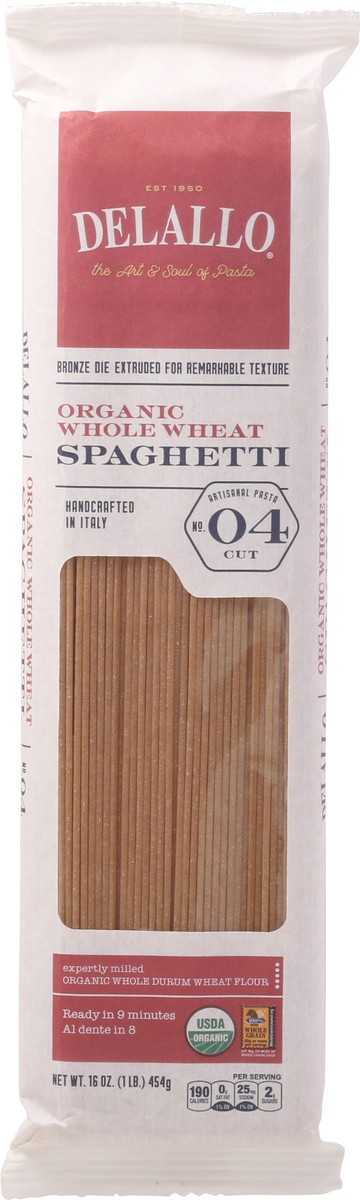 slide 9 of 11, DeLallo Organic Whole Wheat Spaghetti, 16 oz