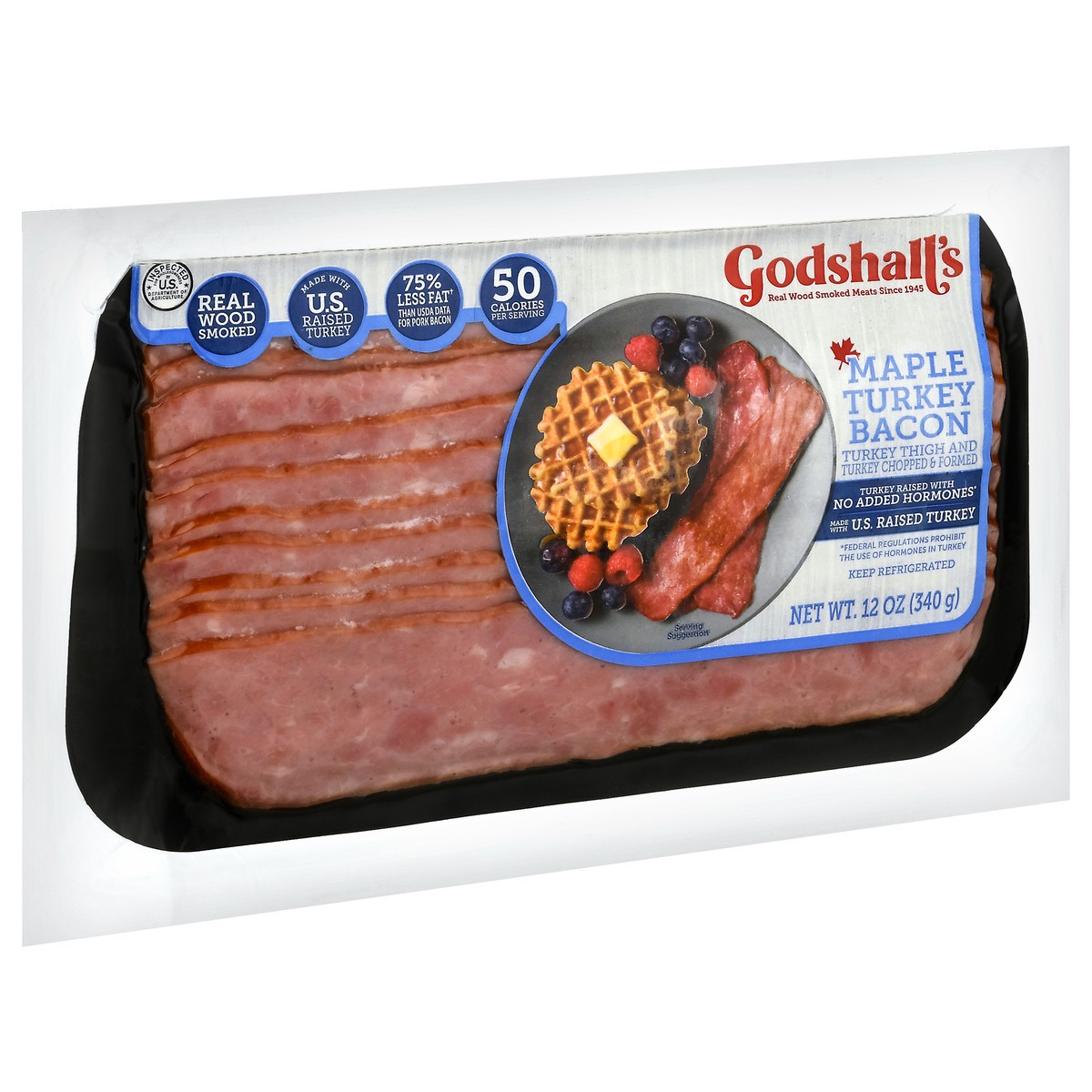 slide 2 of 11, Godshall's Godshall''s 12 oz. Maple Turkey Bacon, 12 oz