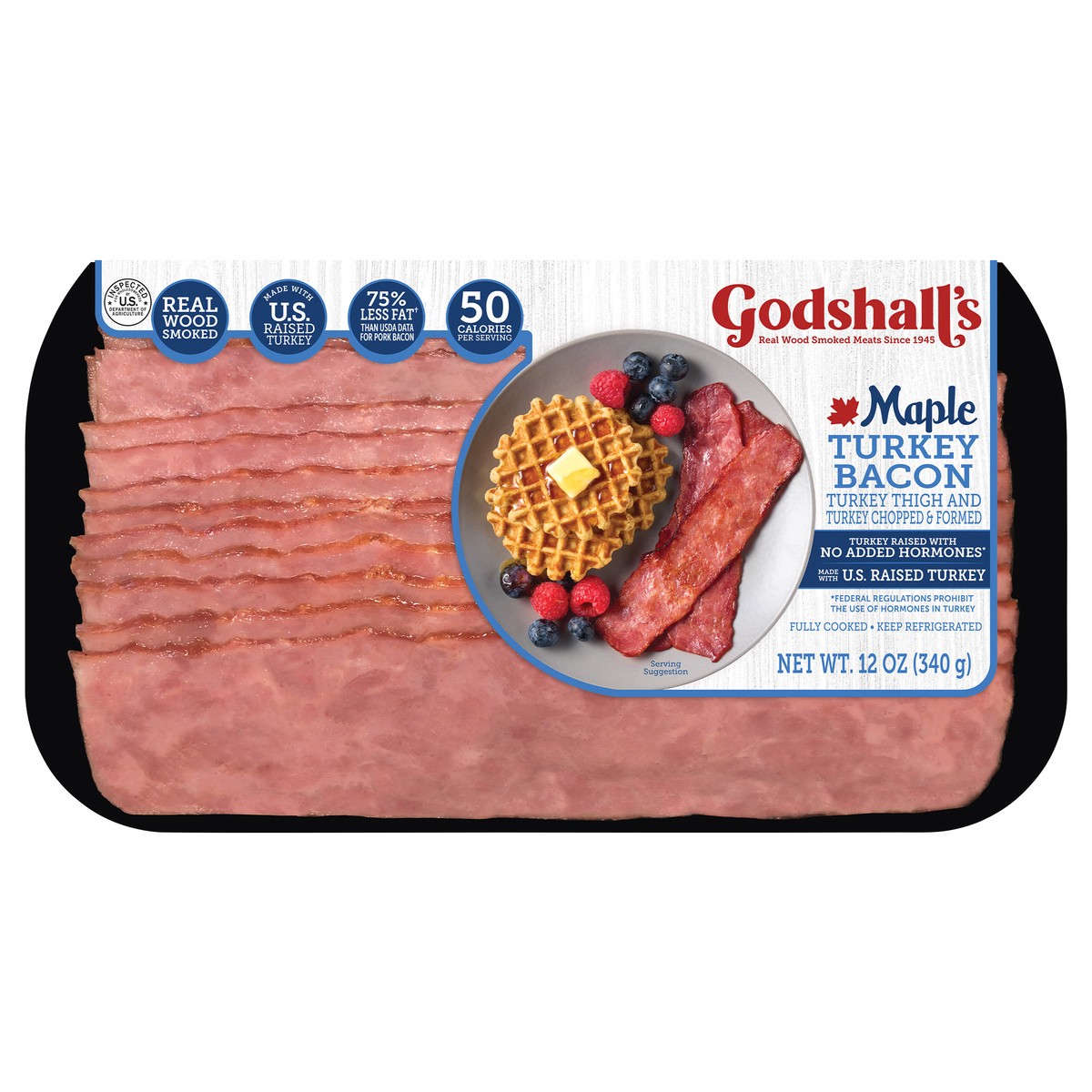 slide 1 of 11, Godshall's Godshall''s 12 oz. Maple Turkey Bacon, 12 oz