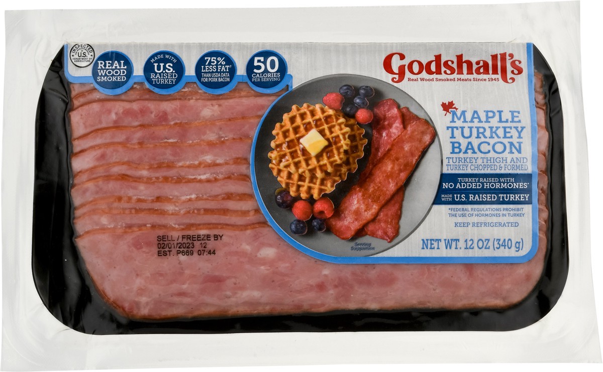 slide 11 of 11, Godshall's Godshall''s 12 oz. Maple Turkey Bacon, 12 oz