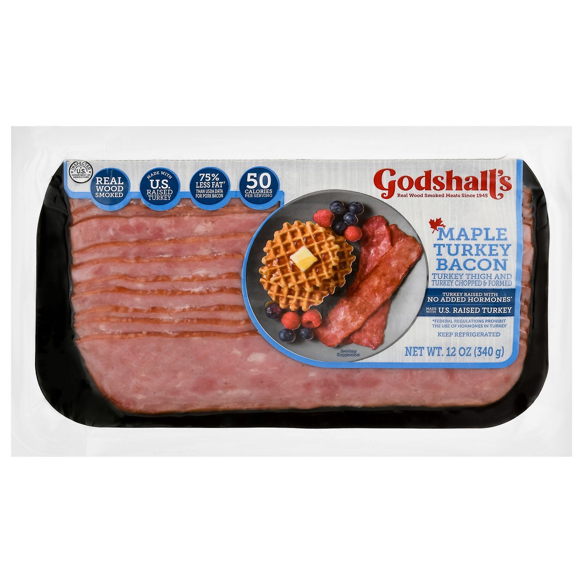 slide 8 of 11, Godshall's Godshall''s 12 oz. Maple Turkey Bacon, 12 oz