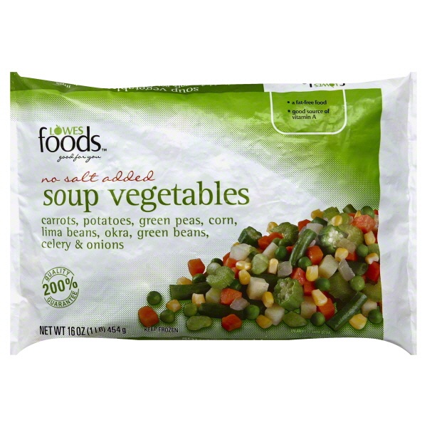 slide 1 of 1, Lowes Foods Soup Vegetables No Salt Added, 16 oz