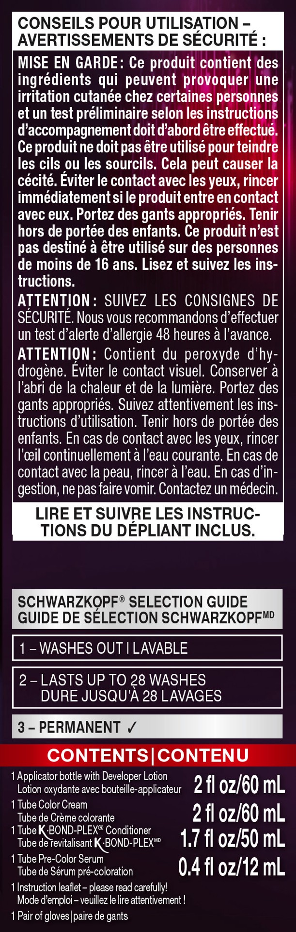 slide 5 of 5, Schwarzkopf Permanent Hair Color, 3.11 Deep Dark Blue, 1 Application - Professionally Inspired Permanent Hair Dye, for up to 80% Less Breakage vs Untreated Hair and up to 100% Gray Coverage, 6.10 fl oz