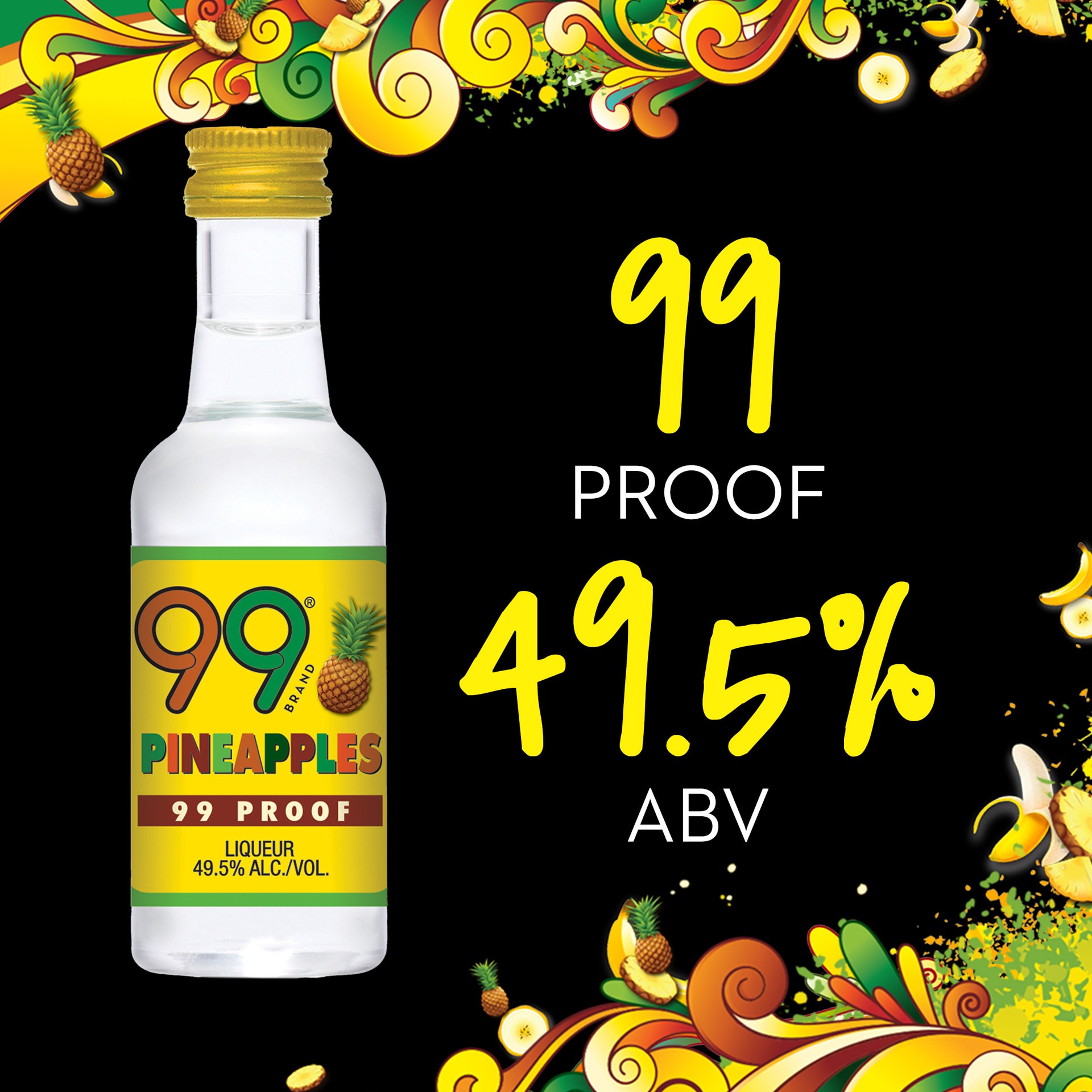 slide 4 of 5, 99 Brand Pineapple Liqueur, Liquor, 50 ml