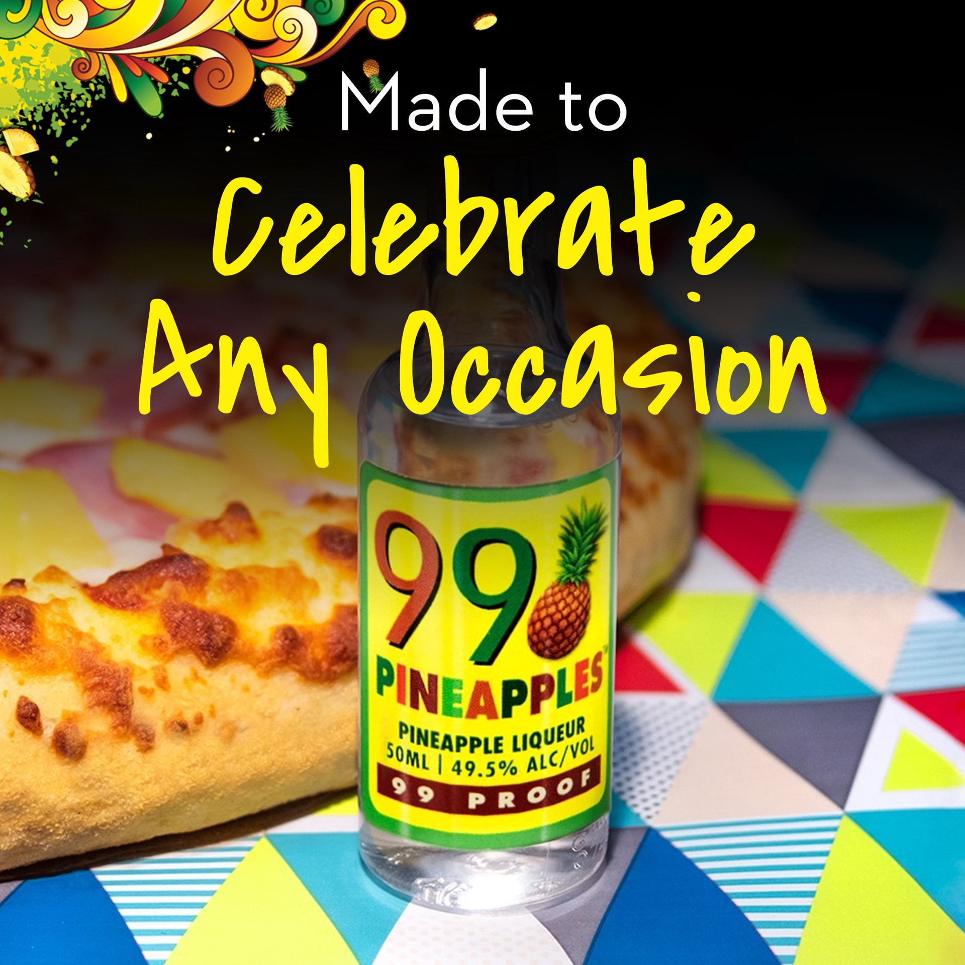 slide 3 of 5, 99 Brand Pineapple Liqueur, Liquor, 50 ml