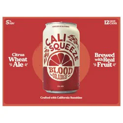 Cali Squeeze Blood Orange Wheat Ale Craft Beer, 12 Pack, 12 fl Oz Cans, 5% ABV