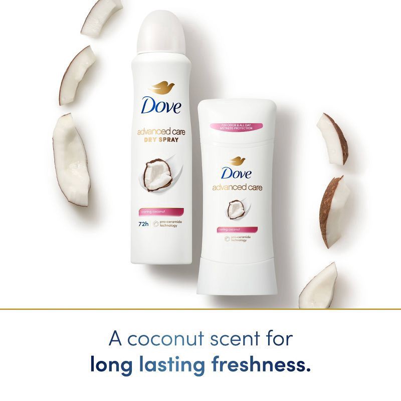 slide 2 of 7, Dove Caring Coconut Antiperspirant Deodorant Dry Spray, 2 ct