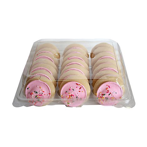 slide 1 of 1, Bakery Cookies Sugar Frosted Pink 21 Count - Each, 21 ct