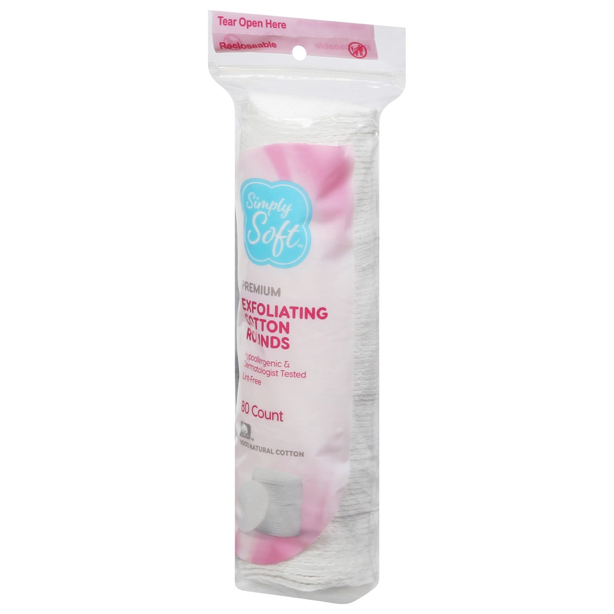slide 7 of 13, Simply Soft Premium Exfoliating Cotton Rounds 80 ea, 80 ct