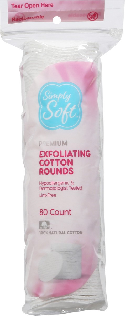 slide 6 of 13, Simply Soft Premium Exfoliating Cotton Rounds 80 ea, 80 ct