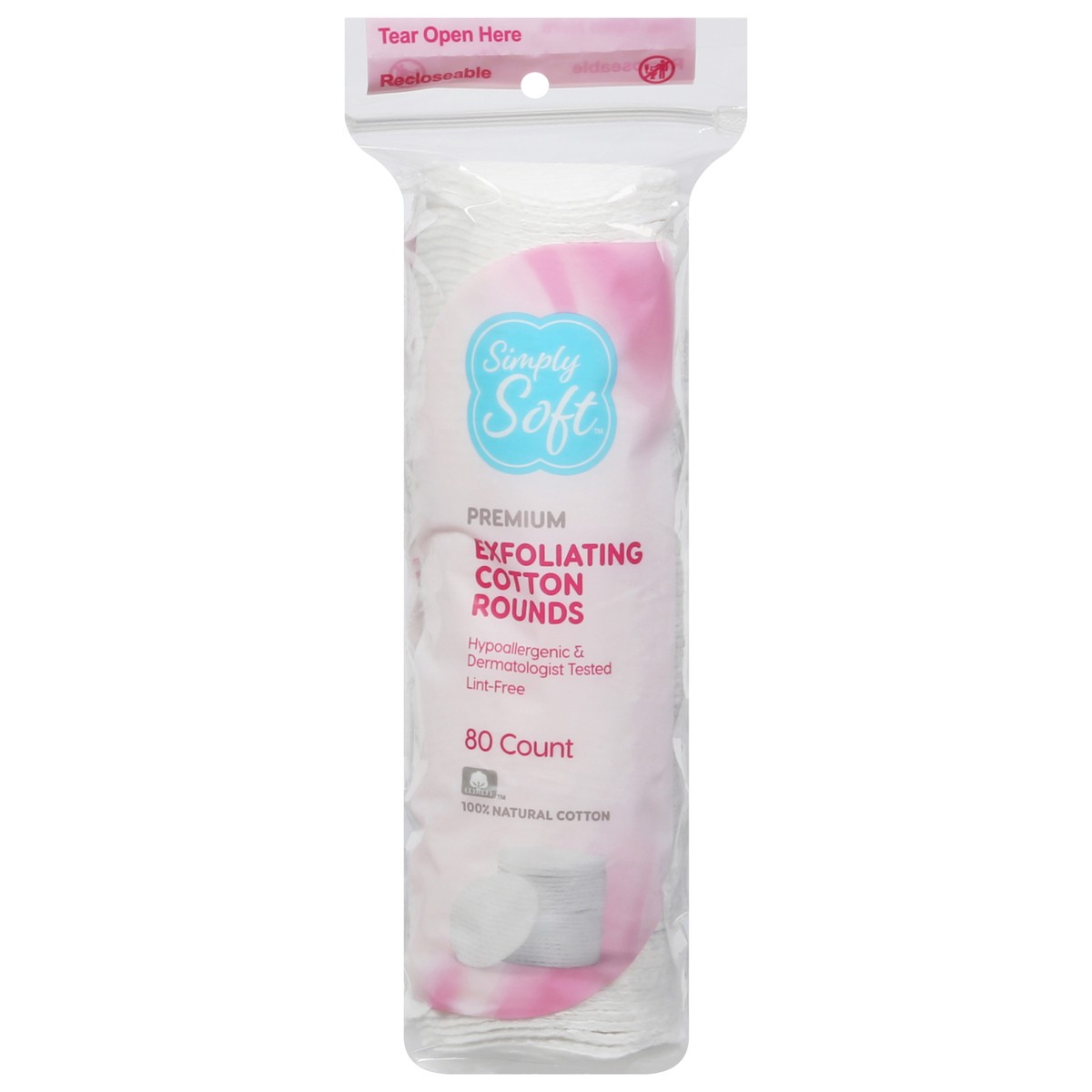 slide 11 of 13, Simply Soft Premium Exfoliating Cotton Rounds 80 ea, 80 ct