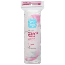 Simply Soft Premium Exfoliating Cotton Rounds 80 ea