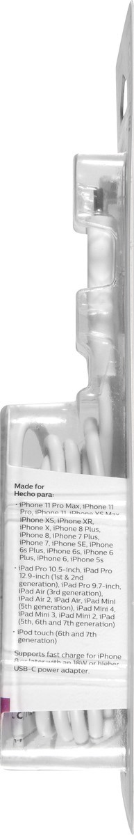 slide 2 of 8, Philips Usb-C To Lightning Cable, 4 Ft, Basic, White, 1 ct