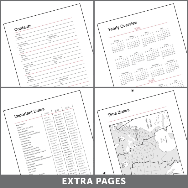slide 5 of 6, 2025 Office Depot Weekly/Monthly Appointment Book, 4"" X 6"", Silver, January To December, Od710430, 1 ct