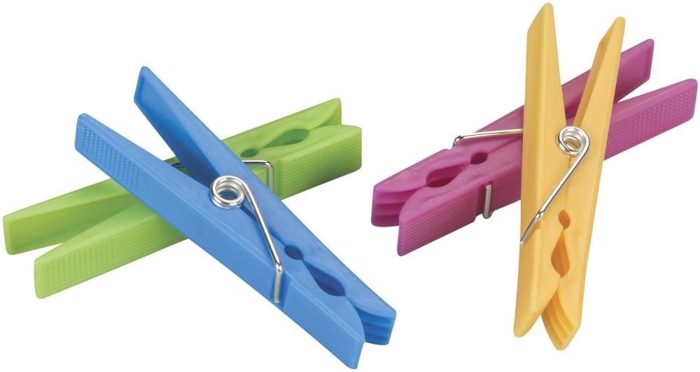 slide 1 of 1, Household Essentials Plastic Clothespins - 24 Pack - Multicolor, 24 ct