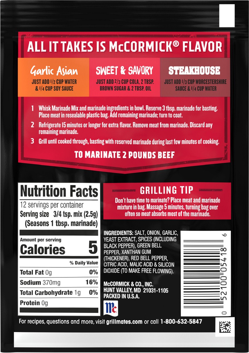 slide 8 of 9, McCormick Grill Mates Griller's Choice Beef Marinade Mix, 1.12 oz, 1.12 oz