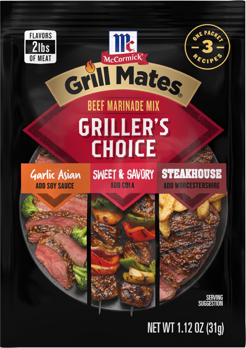 slide 3 of 9, McCormick Grill Mates Griller's Choice Beef Marinade Mix, 1.12 oz, 1.12 oz