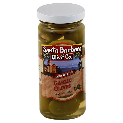 slide 1 of 1, Santa Barbara Olive Co. Olives Hand Stuffed Garlic, 5 oz