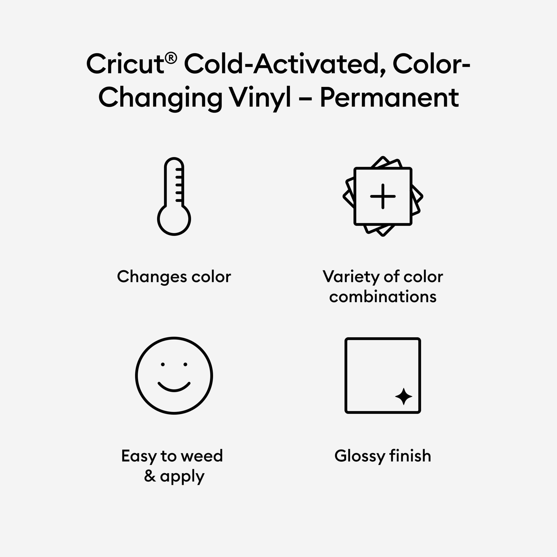 slide 6 of 7, Cricut Permanent Cold-Activated Color-Changing Vinyl, 12 in x 24 in