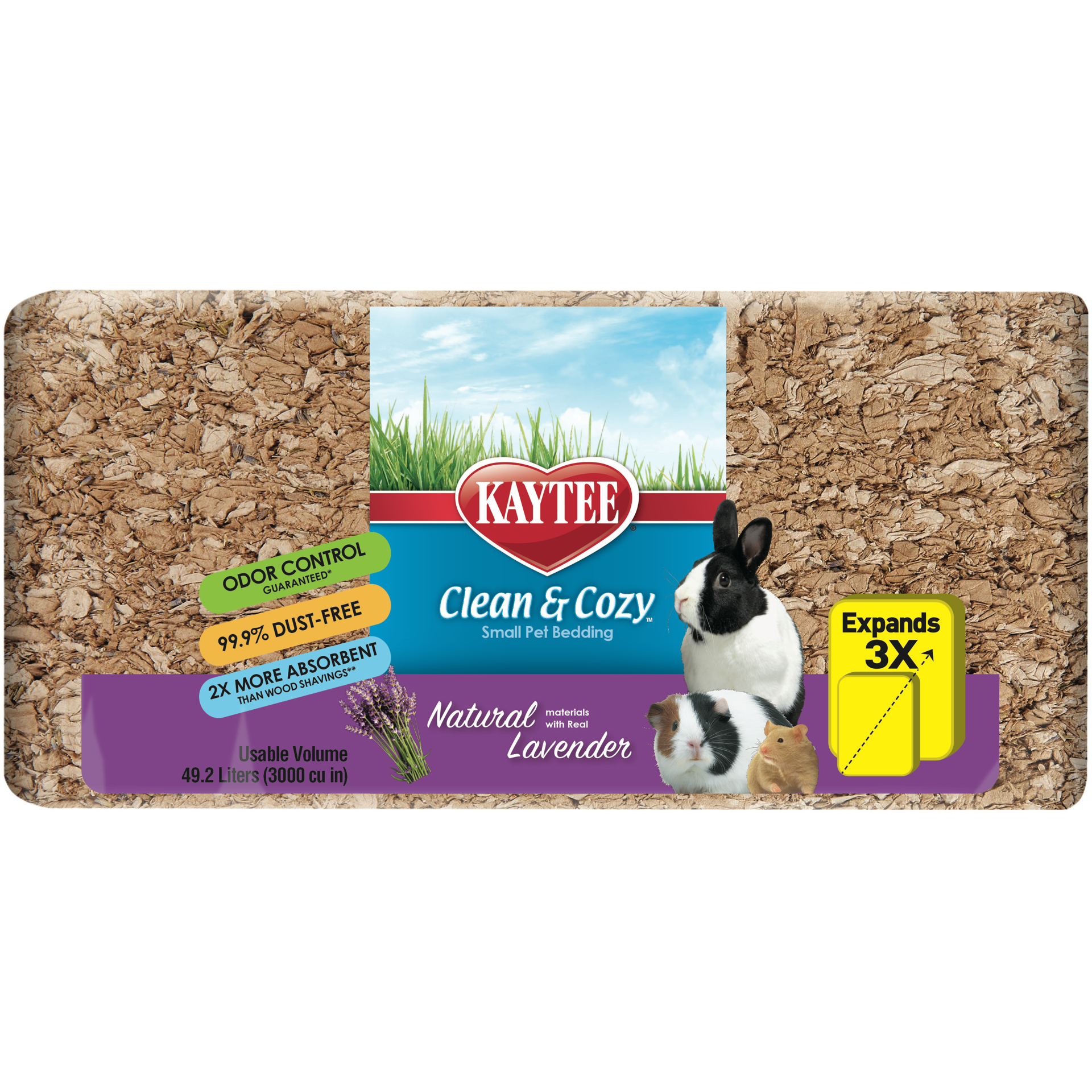 slide 8 of 8, Kaytee Clean & Cozy Natural Bedding with Lavender 49.2 Liters, 1 ct