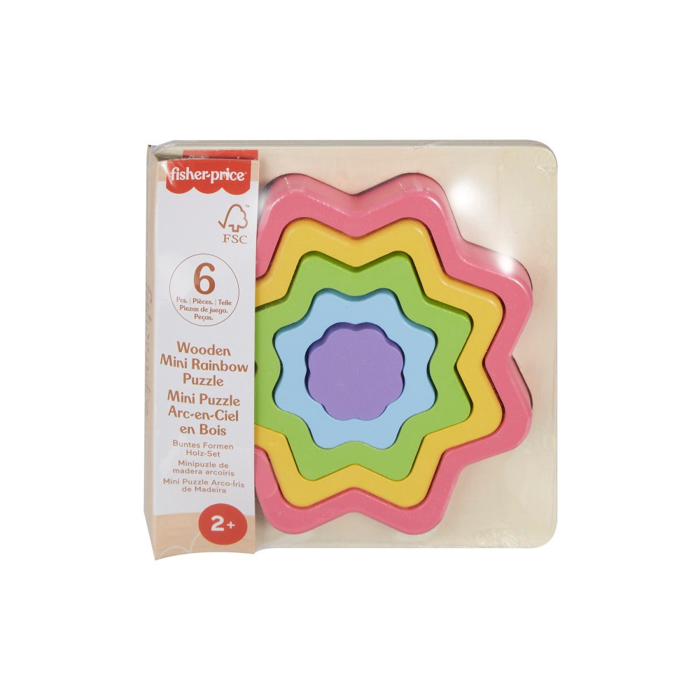 slide 1 of 4, Fisher Price® Wooden Mini Rainbow Puzzle, 6 ct