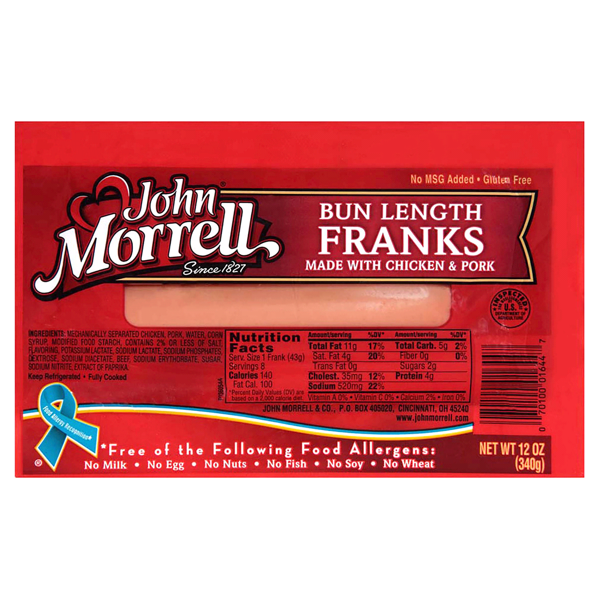 slide 1 of 7, John Morrell Bun Length Franks, 12 oz