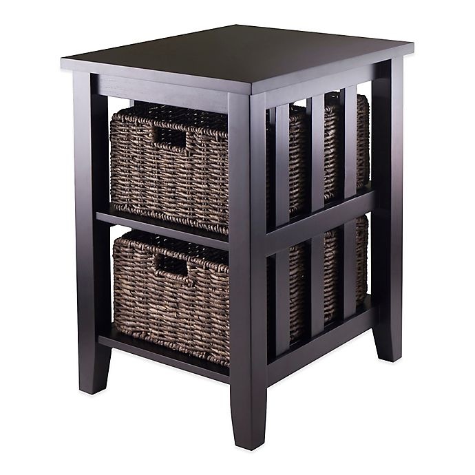 slide 1 of 1, Winsome Trading Morris End Table with Baskets - Dark Espresso, 1 ct