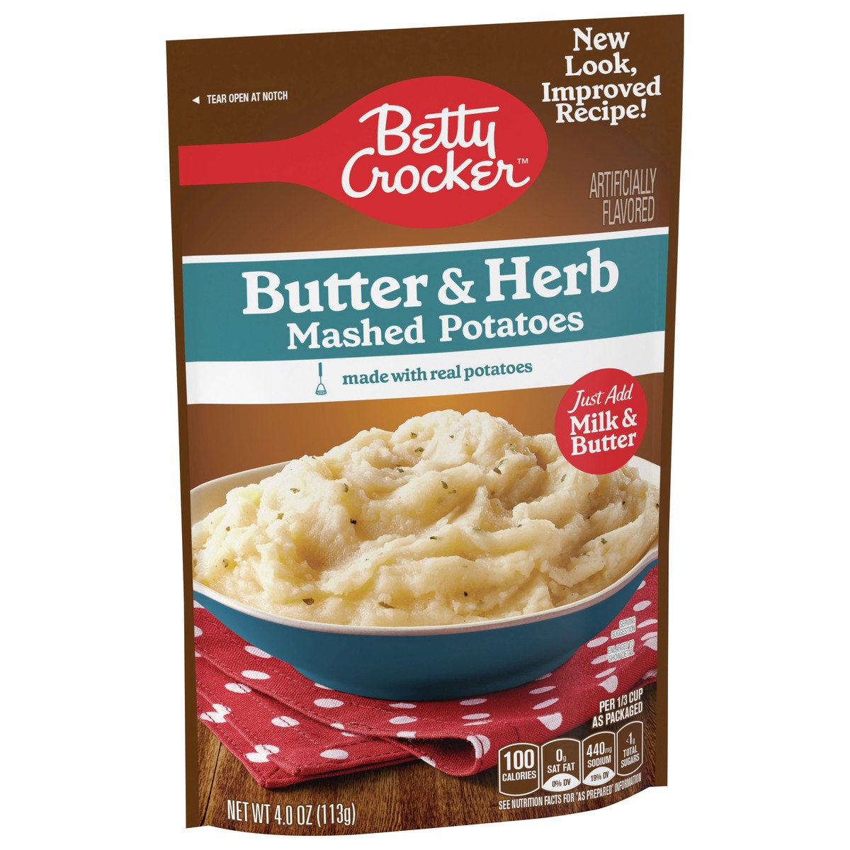 slide 2 of 9, Betty Crocker Butter & Herb Mashed Potatoes, 4 ounces, 4 oz