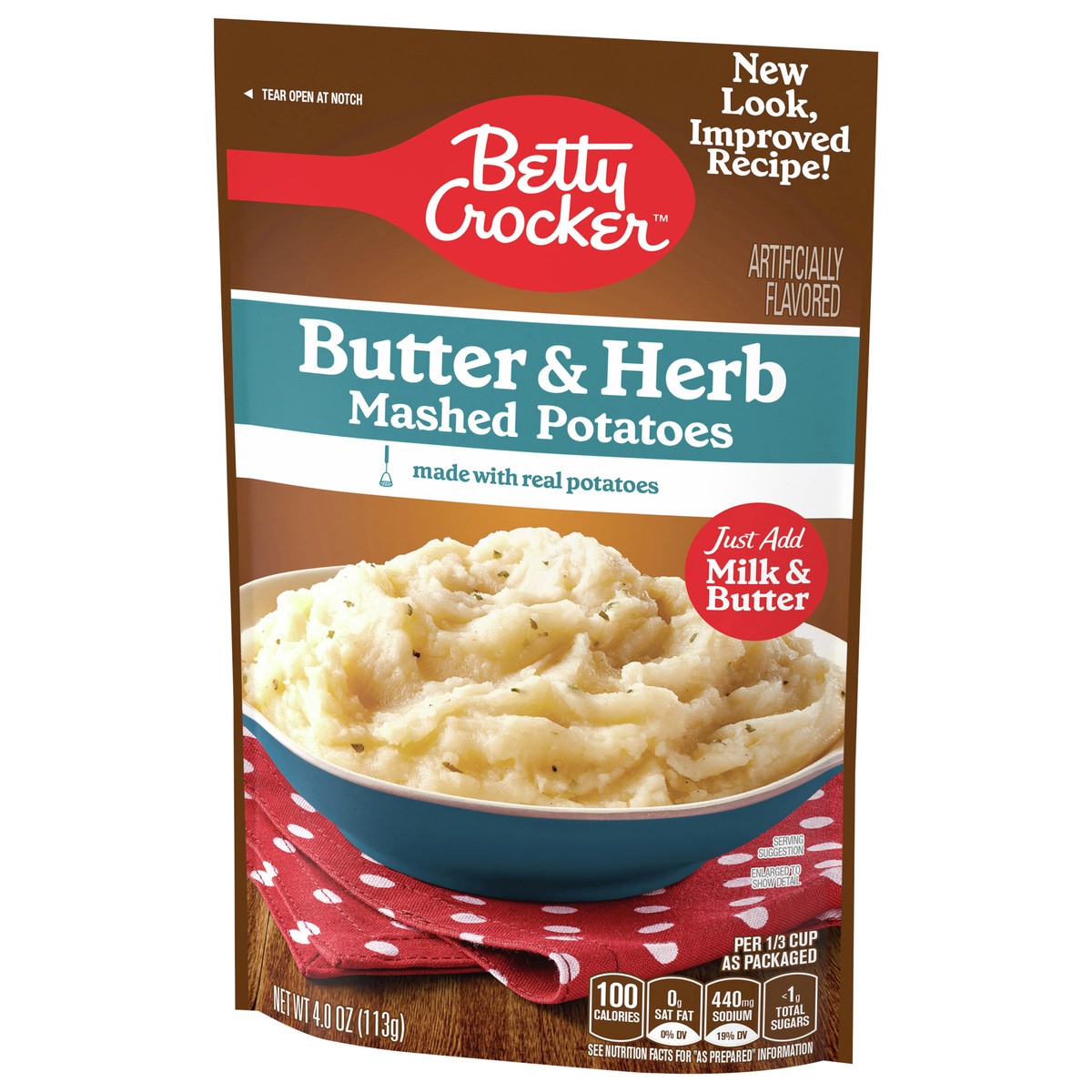 slide 8 of 9, Betty Crocker Butter & Herb Mashed Potatoes, 4 ounces, 4 oz