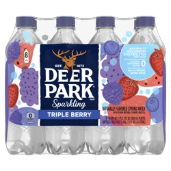 Deer Park Sparkling Water, Triple Berry, 16.9 oz. Bottles (8 Count)